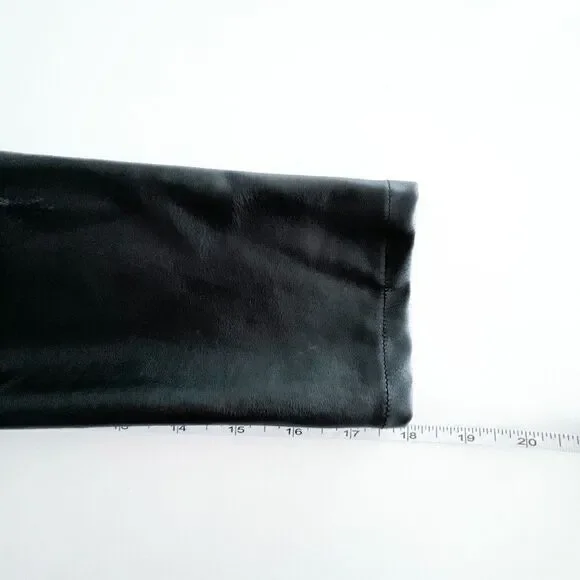 Joseph Ribkoff Women's Leather Sleeve Shawl Collar Open Front Ribbed Jacket Sz 6 - Picture 6 of 7